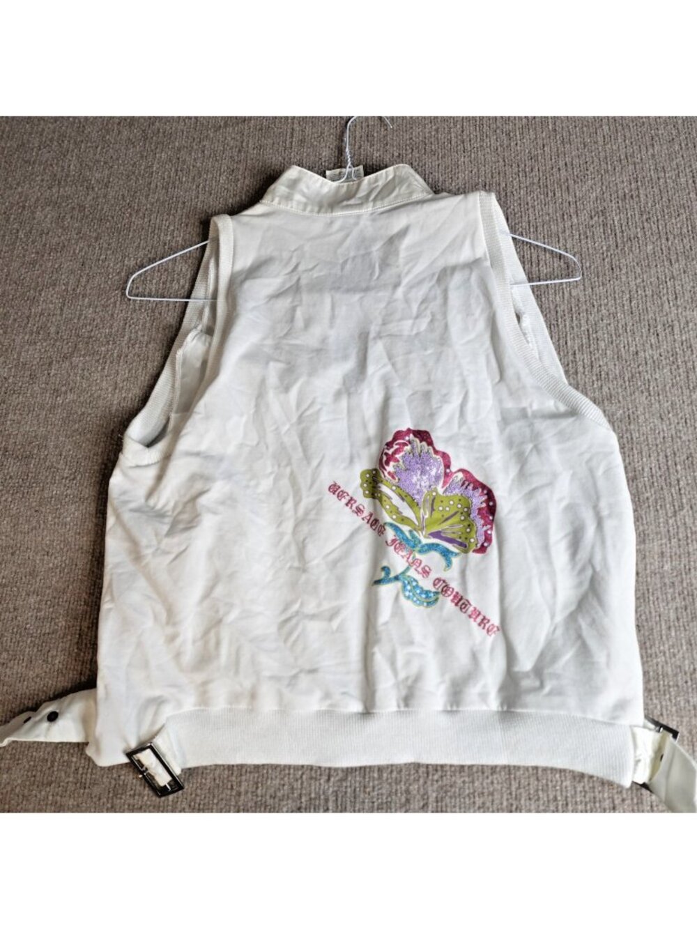 Versace Womens Vest Small White Full Zip Made in Italy